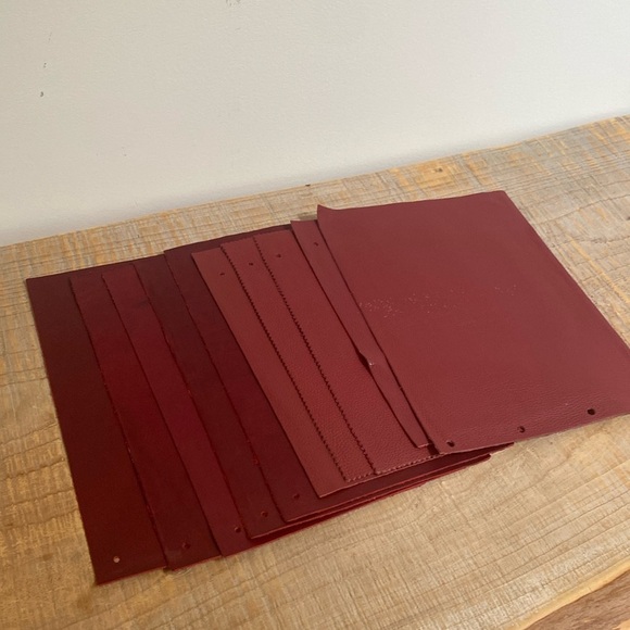 Artisan Other - Leather Remnants for Crafts - dark red bundle (10pc)